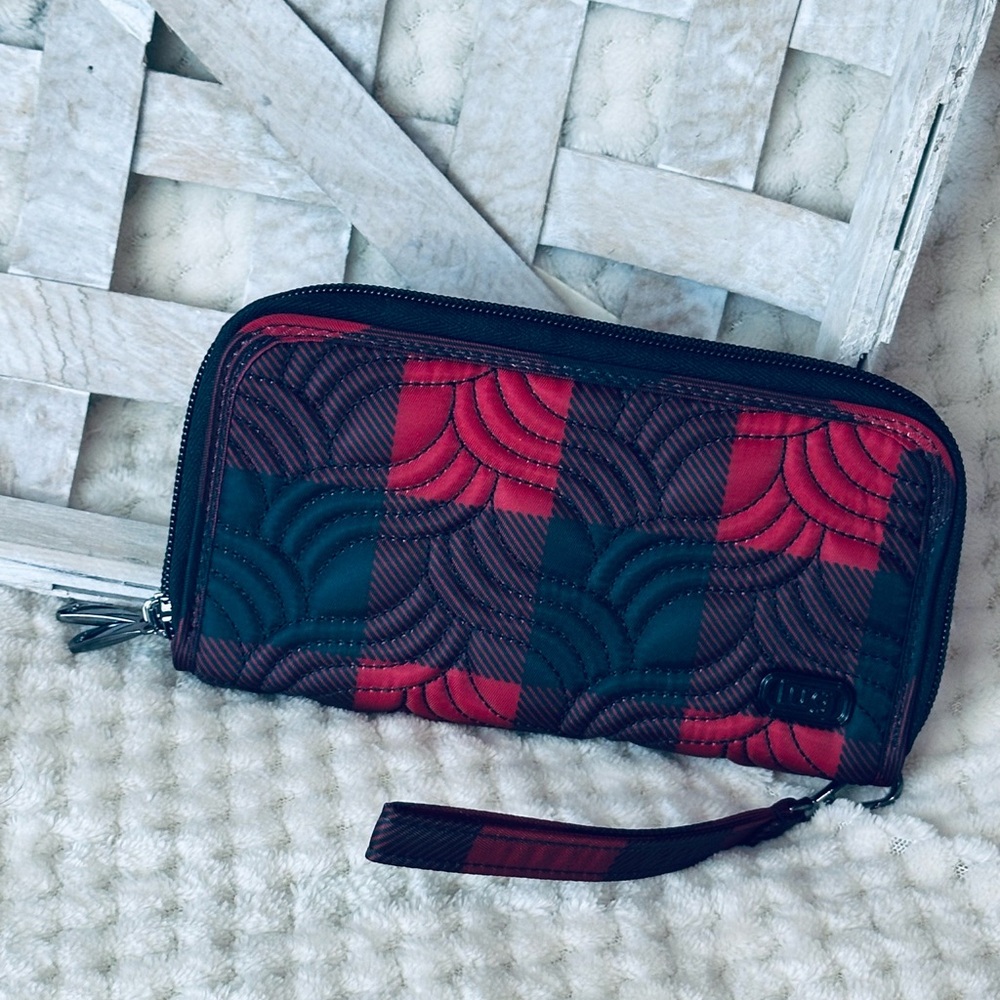 Pretty Lug Red and Black Buffalo Check Wallet Splits XL